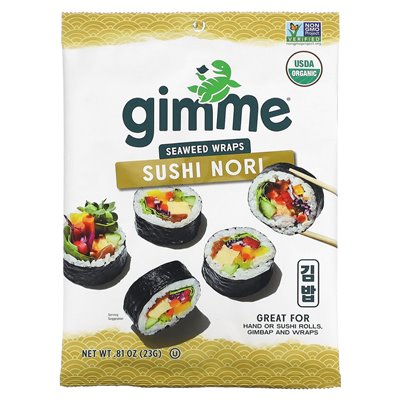 Gimme, Sushi Nori, Algen-Wraps, 0,81 oz (23 g)