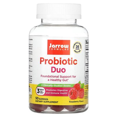 Jarrow Formulas, Probiotic Duet, Himbeere, 3 Milliarden, 50 Gummibärchen