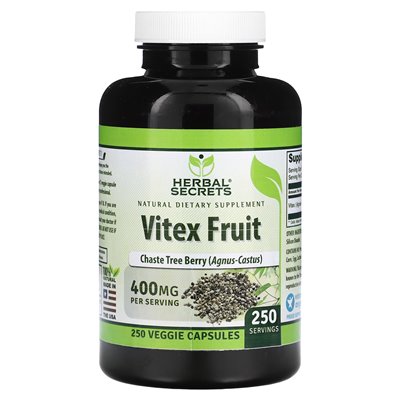Herbal Secrets, Vitex-Frucht, 400 mg, 250 vegetarische Kapseln