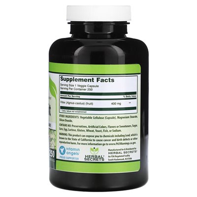 Herbal Secrets, Vitex-Frucht, 400 mg, 250 vegetarische Kapseln
