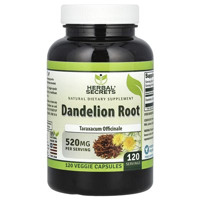 Herbal Secrets, Dandelion Root, 520mg, 120 Vegetarian Capsules