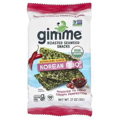 Gimme, geröstete Algensnacks, Koreanisches BBQ, 6er-Pack, 0,17 oz (5 g)