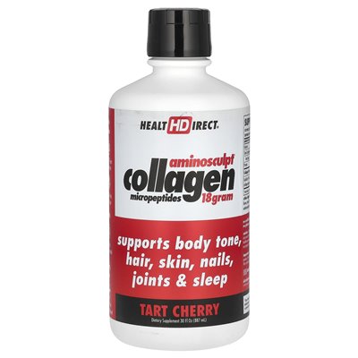 Health Direct, Mikropeptydy kolagenowe aminosculpt®, cierpkie wiśni, 30 fl oz (887 ml)