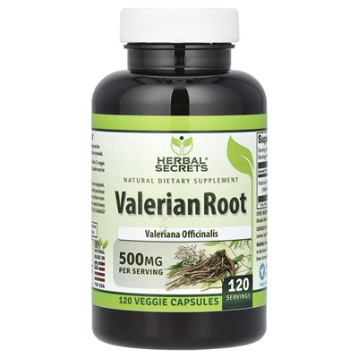 Herbal Secrets, Valerian Root, 500mg, 120 Vegetarian Capsules