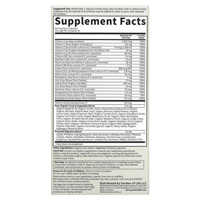 Garden of Life, Vitamin Code, Raw Prenatal, 90 vegetarische Kapseln