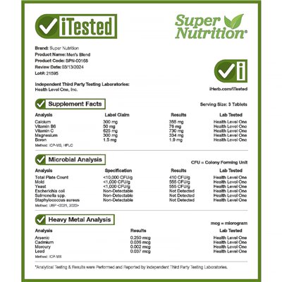 Super Nutrition, Męska mieszanka, bogata w przeciwutleniacz multiwitaminę Plus Whole Food Power Blend, Iron Free, 180 tabletek