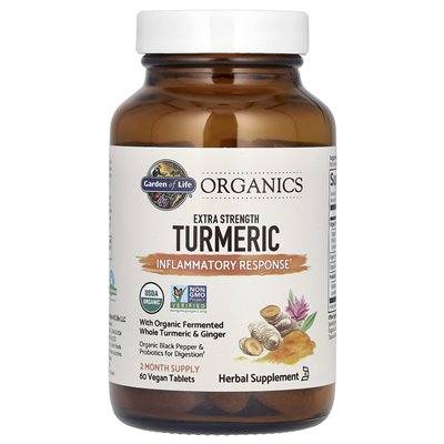 Garden of Life, Bio, Kurkuma Extra, Entzündungsreaktion, 60 vegane Tabletten