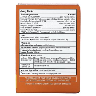 Hyland's Naturals, skurcze nóg, 100 tabletek szybkiego rozpadu