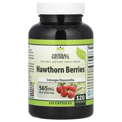 Sekrety ziołowe, jagody Hawthorn, 565 mg, 120 kapsułek