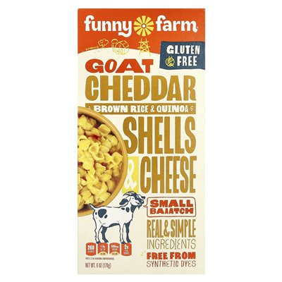 Funny Farm, Ziegen-Cheddar-Naturreis & Quinoa-Muscheln & Käse, 6 Unzen (170 g)