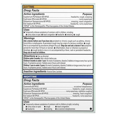 Hyland's Naturals, Baby, Tiny Cold Tablets Pack, dzień/noc, 6+ miesięcy, 2 butelki, 125 tabletek szybkiego rozpadu Hyland's Naturals, Baby, Tiny Cold Tablets Pack, dzień/noc, 6+ miesięcy, 2 butelki, 125 tabletek szybkiego rozpadu