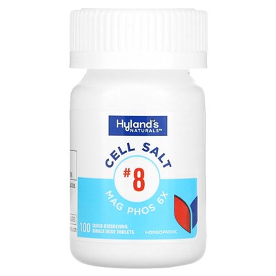 Hyland's Naturals, Cell Salt 8, Mag Phos 6x, 100 szybko rozpuszczająca się pojedyncza tabletka