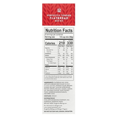 King Arthur Baking Company, Perfectly Soft Flatbread Mix Kit, 16.5 oz (466 g)