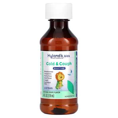 Hyland's Naturals, Kids, Cold & Cough Nighttime, Ages 2-12, Natural Grape , 4 fl oz (118 ml) Hyland's Naturals, Kids, Cold & Cough Nighttime, Ages 2-12, Natural Grape , 4 fl oz (118 ml)