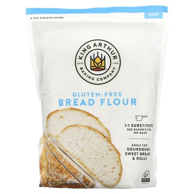 King Arthur Baking Company, bezglutenowa mąka chlebowa, 2 funty (907 g) King Arthur Baking Company, bezglutenowa mąka chlebowa, 2 funty (907 g)