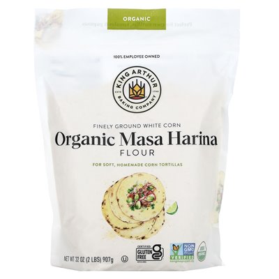 King Arthur Baking Company, fein gemahlenes Bio-Masa-Masa-Mehl aus weißem Mais, 2 lbs (907 g)