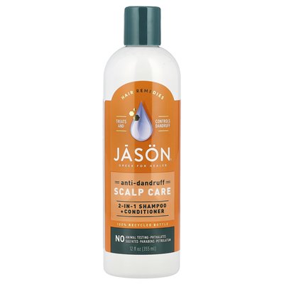 Jason Natural, anty-Dandruff Scalp Care, 2 w 1 szampon + odżywka, 12 Oz (355 ml)