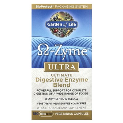 Garden of Life, O-Zyme ™ Ultra, Ultimate enzyme enzyme Blend, 180 Ultrazorbe ™ Capsules