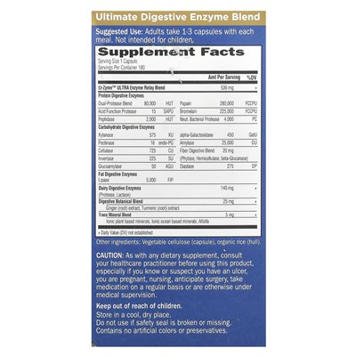 Garden of Life, O-Zyme ™ Ultra, Ultimate enzyme enzyme Blend, 180 Ultrazorbe ™ Capsules