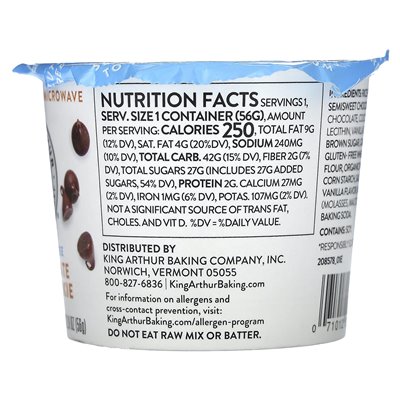 King Arthur Baking Company, Gluten-Free Single Serve Mix, Chocolate Cake, 2 oz (56 g)