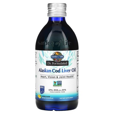 Garden of Life, Dr. sformułowany, Alaskan Cod Wątroba oleju, cytryna, 13,52 Fl Oz (400 ml)