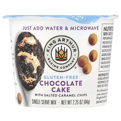 King Arthur Baking Company, ciasto czekoladowe z solonymi wiórami karmelowymi, bezglutenowe, 2,25 uncji (64 g)