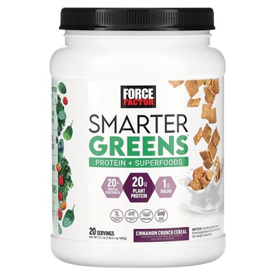 Współczynnik siły, Superfoody mądższe białka Zieloni, płatki cynamonowe, 1 funt 5,1 uncji (600 g)