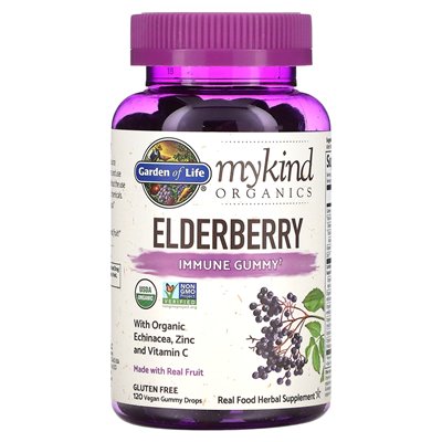 Garden of Life, Mykind Organics, Bronberberry, Immne Gummy, 120 wegańskich gumowatości