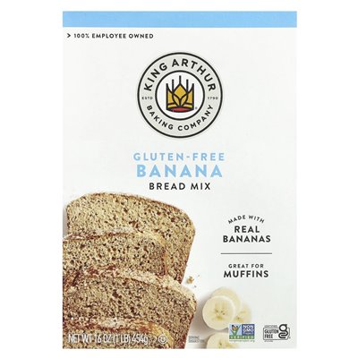 King Arthur Baking Company, bezglutenowa mieszanka chleba bananowego, 16 uncji (454 g)