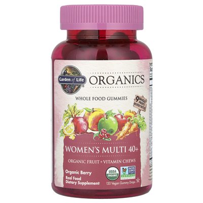 Garden of Life, Organics, Women's Multi 40+, Organic Berry, 120 vegan gummy drops