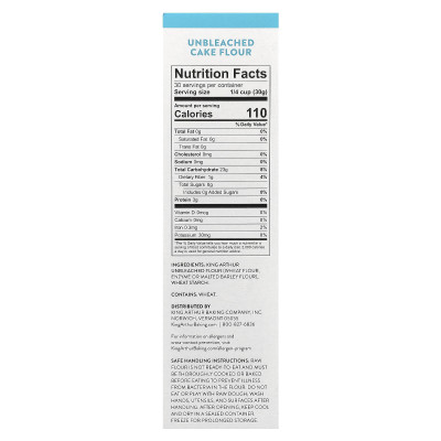 King Arthur Baking Company, Cake Flour, Unlleached, 32 oz (907 g) King Arthur Baking Company, Cake Flour, Unlleached, 32 oz (907 g)