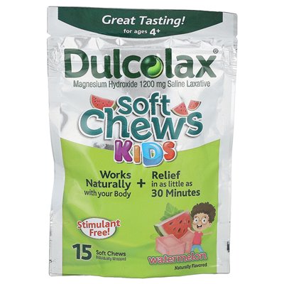 Dulcolax, Soft Chews Kids, Ages 4+, Arbuz, 15 miękkich żuć