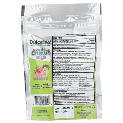 Dulcolax, Soft Chews Kids, Ages 4+, Arbuz, 15 miękkich żuć