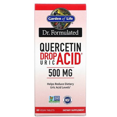 Garden of Life, Dr. sformułowany, kwercetyna zrzuca kwas moczowy, 500 mg, 60 wegańskich tabletek