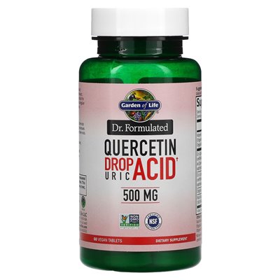 Garden of Life, Dr. sformułowany, kwercetyna zrzuca kwas moczowy, 500 mg, 60 wegańskich tabletek