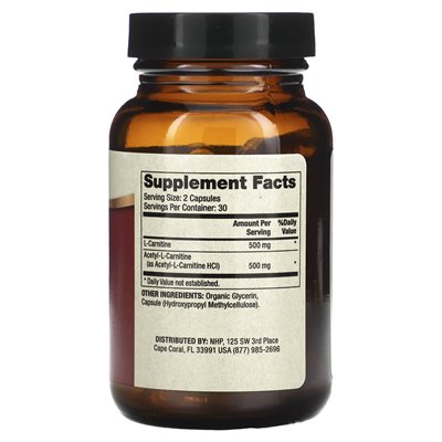 Dr. Mercola Carnitine Complex 1000mg 60 Capsules (500mg per capsule)