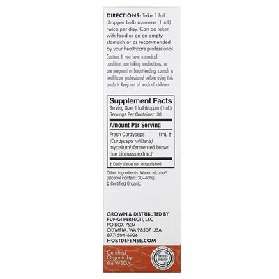 Host Defense, Pilz, Cordyceps-Extrakt, 1 fl oz (30 ml)