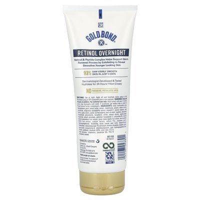 Gold Bond, Age Renew, Retinol Over Night Body &amp Face Lotion, 7 uncji (198 g)