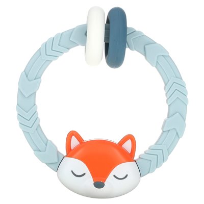 Itzy Ritzy, Ritzy Ratchot, silikonowa z grzechotką, 3+ miesiące, lis, 1 teether Itzy Ritzy, Ritzy Ratchot, silikonowa z grzechotką, 3+ miesiące, lis, 1 teether