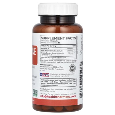 Health Harmony, Berberine HCL, 60 Capsules
