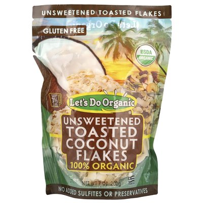 Edward & Sons, Let's Organic, 100% Untamed Toasted Coconut Flakes, 7 oz (200 g)