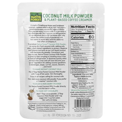 Edward & Sons, Native Forest®, pflanzliches Kokosmilchpulver, 5,25 oz (150 g) Edward & Sons, Native Forest®, pflanzliches Kokosmilchpulver, 5,25 oz (150 g)