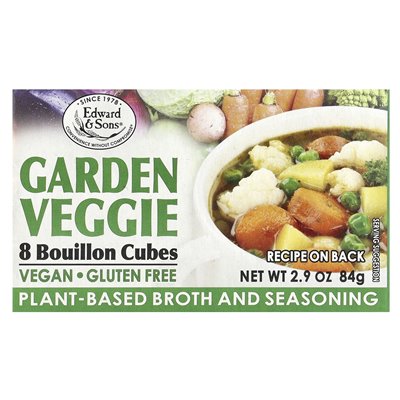 Edward & Sons, Garden Veggie, Bouillon Cubes, 8 kostek Edward & Sons, Garden Veggie, Bouillon Cubes, 8 kostek