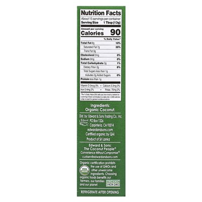 Edward &amp Sons, Let's Organic®, organiczny kokos kokosowy, Unsweeted, 7 uncji (200 g)