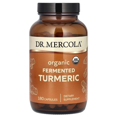 Dr Mercoli, organiczna fermentowana kurkuma, 180 kapsułek
