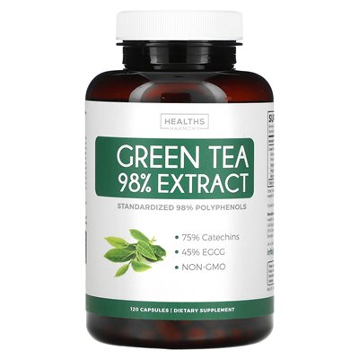 Health Harmony, Green Tea 98% Extract, 120 Capsules