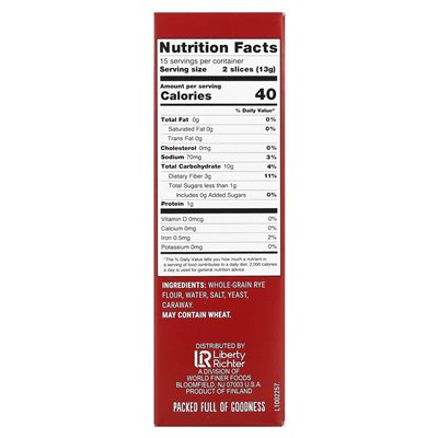 Finn Crisp, Rye Thins, Caraway, 7 oz (200 g)