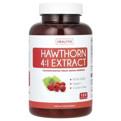 Health Harmony, Weißdorn-Extrakt 4:1, 120 Kapseln