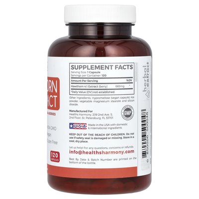 Health Harmony, Hawthorn Extract 4:1, 120 Capsules