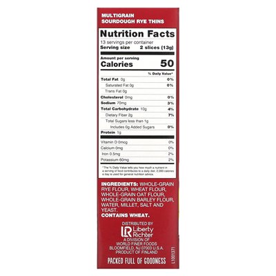 Finn Crisp, Multigrain Sourdough Rye Thins, 6,1 uncji (175 g)